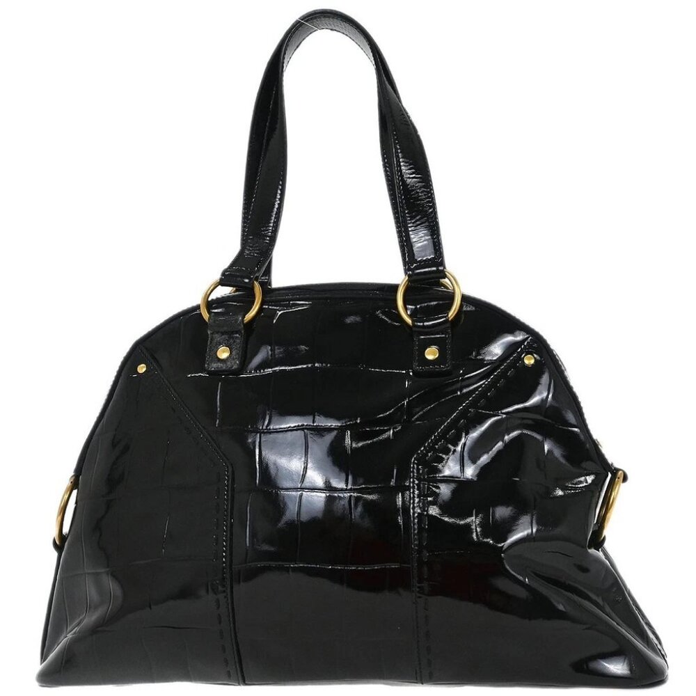 Yves Saint Laurent Black Leather Rive Gauche Muse… - image 2